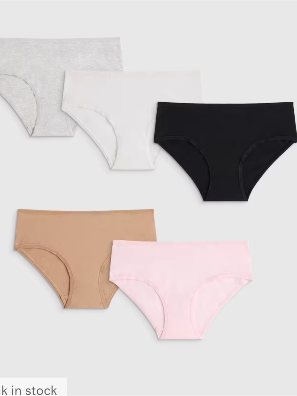 Quince Girls Organic Cotton Hipster Solid 5-Pack Sz 12 NEW